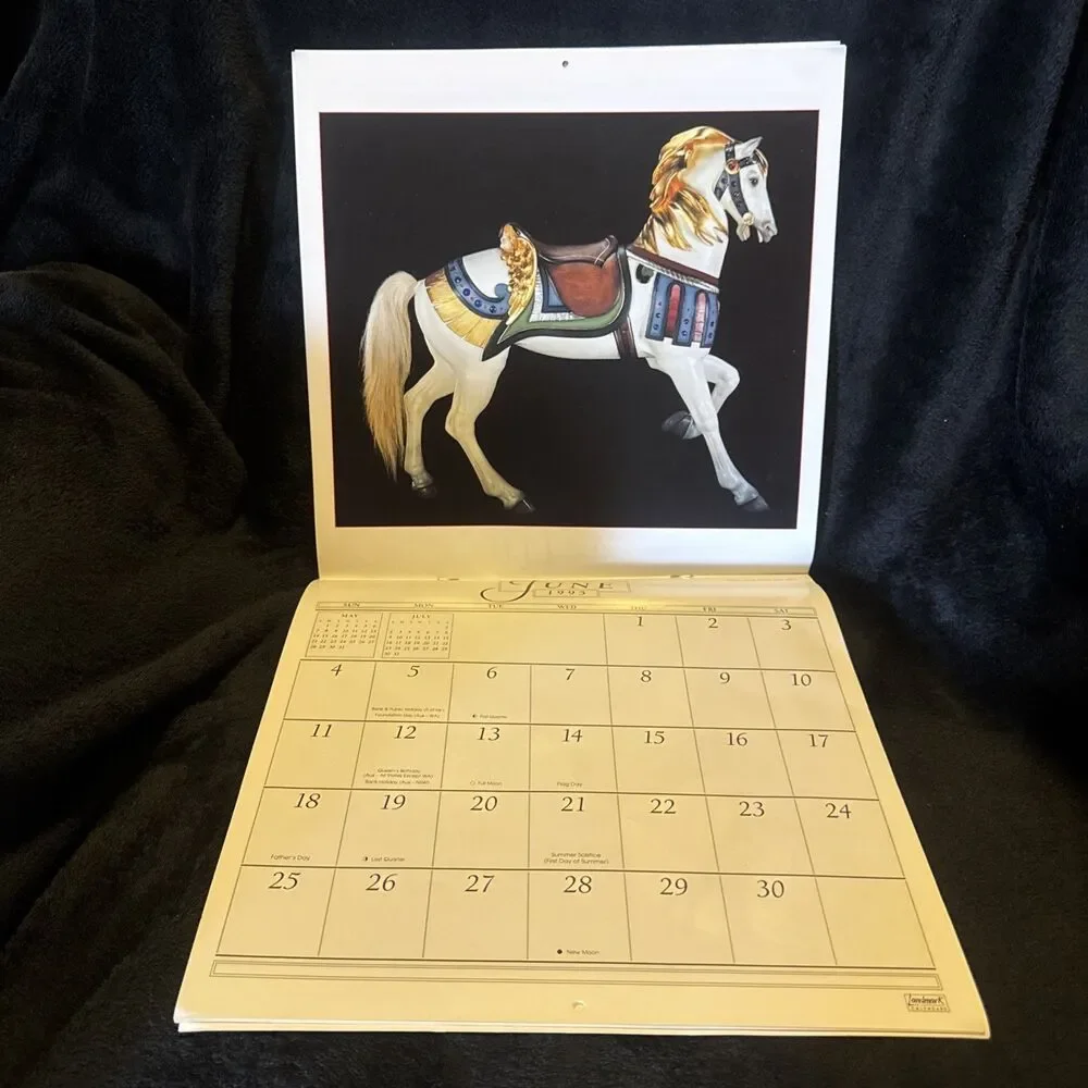 Art of The Carousel 1995 Wall Calendar Landmark Photography By Gary Sinick